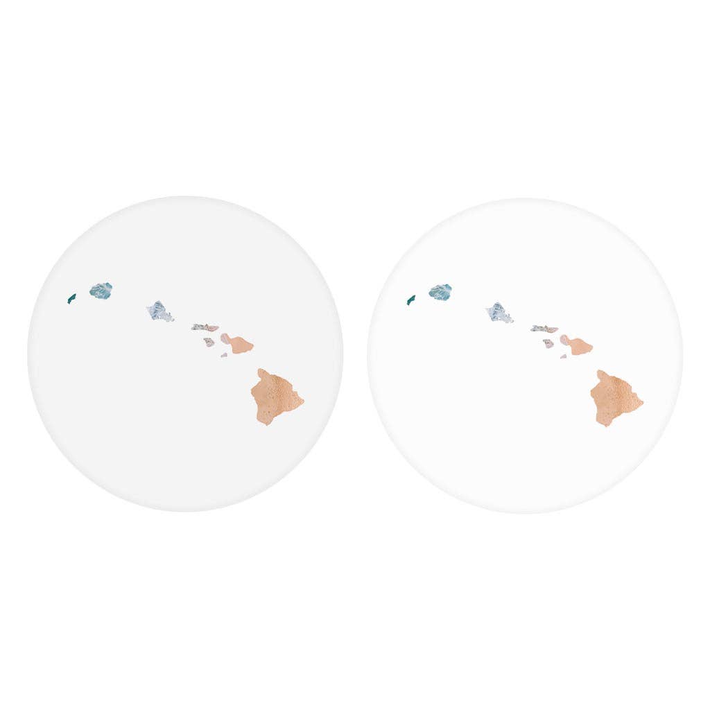 Hawaii State Shape Picture 2.65"x2.65" Absorbent Car Coaster