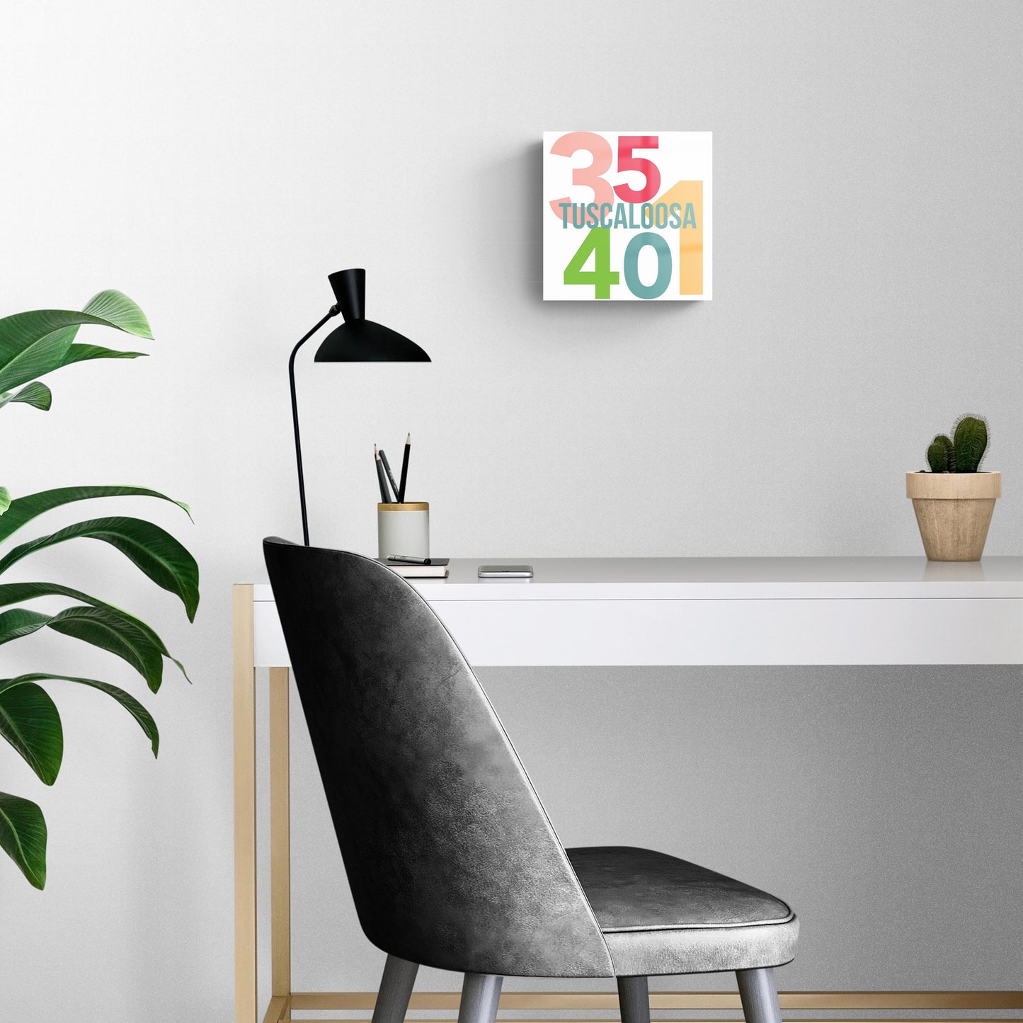 Boho Color Color Block City Zip Alabama Tuscaloosa | Hi-Def Glass Art | Eaches | Min 2