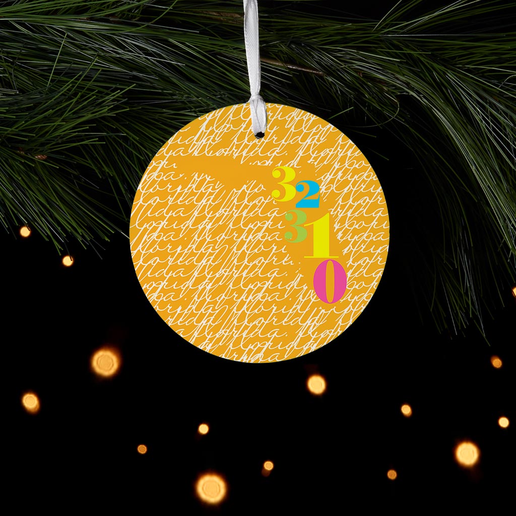 Bright Modern State Script Orange Florida Tallahassee | Wood Ornament | Eaches | Min 6