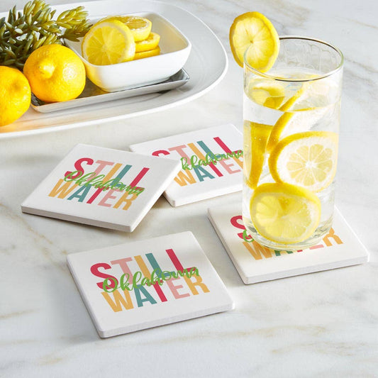 Custom City and State Set of 4 Coasters Boho Color HUBMNX