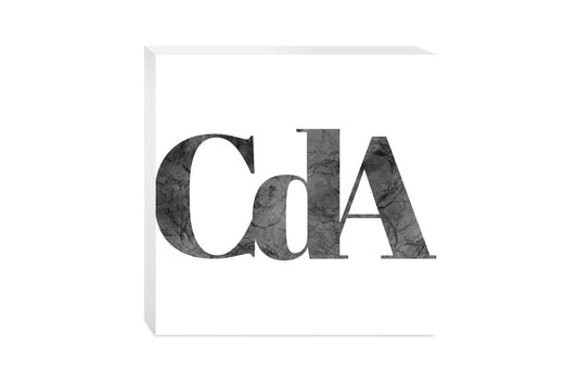 Minimalist B&W Idaho Cda White Initials | Wood Block | Eaches | Min 2