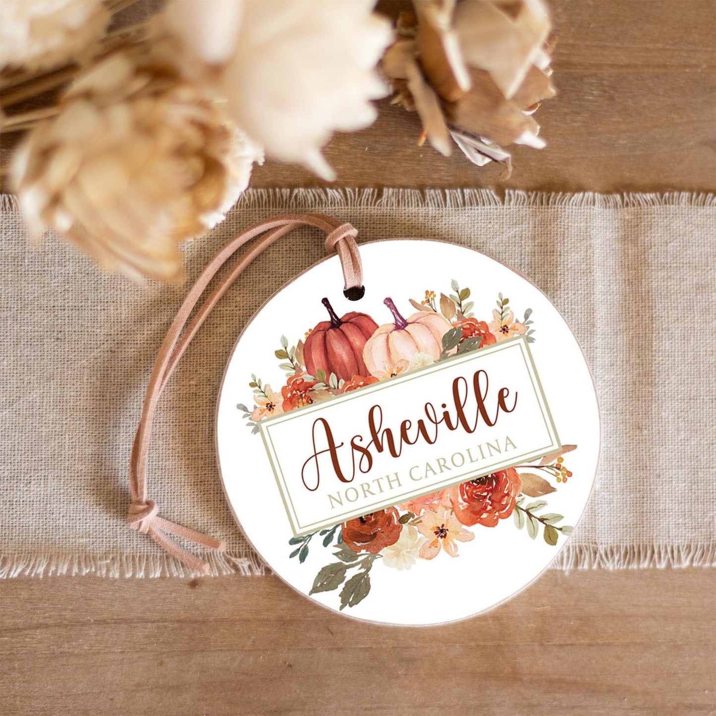 Ornament, Fall, Harvest, Pumpkins, Name Drop, Decor