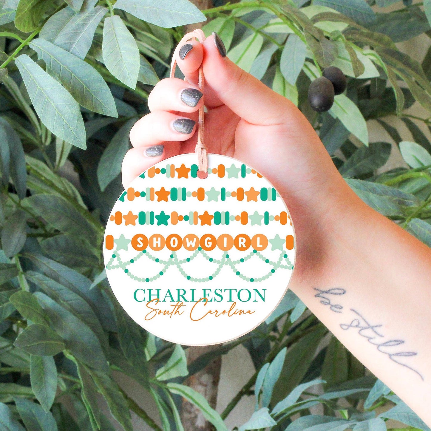 4" Round Ornament-Love+Local Showgirl