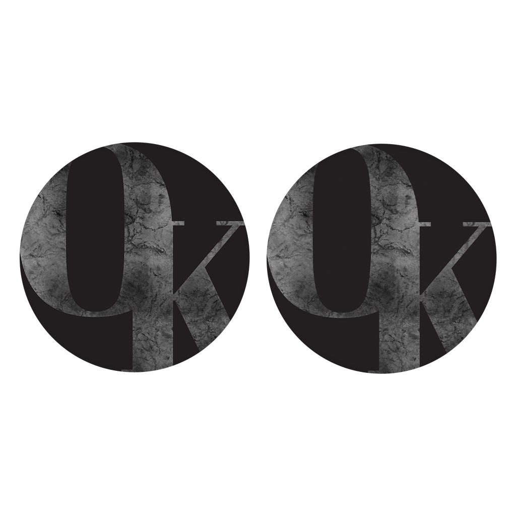 Minimalistic B&W Ardmore Ok Black Initials| Absorbent Car Coasters | Set of 2 | Min 4