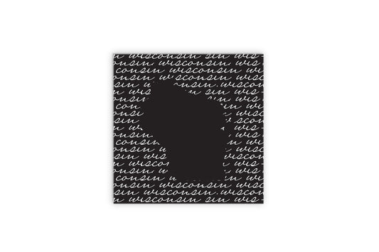 Black And White State Script Wisconsin | Wood Sign | Eaches | Min 2