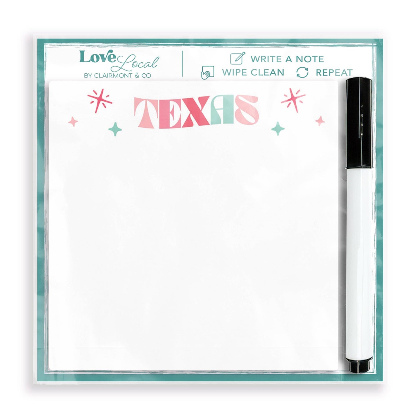 Custom Retro Wave Glass Dry Erase Desktop Tile