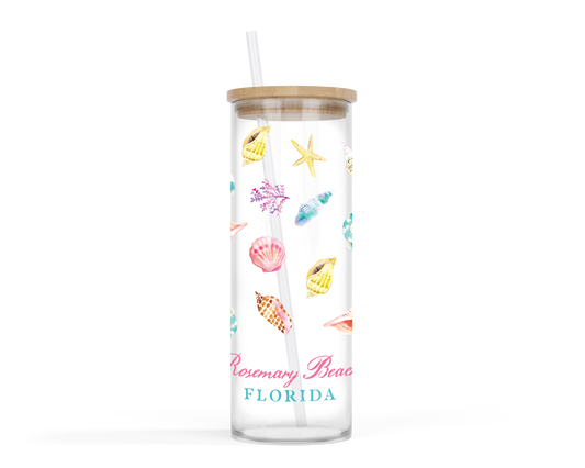 Beach Souvenir, Cold Brew Glass, Custom City/State, Resort