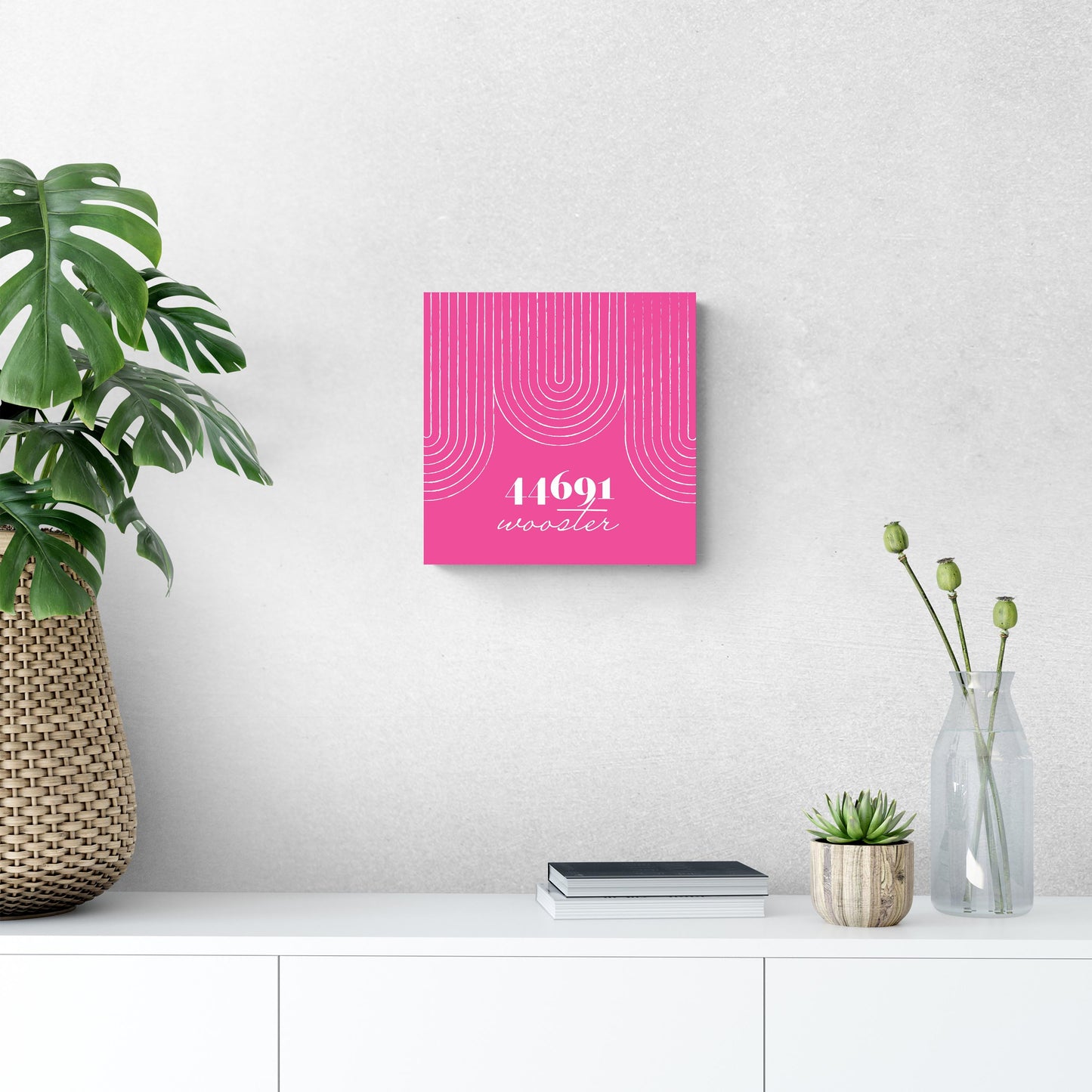 Bright Modern City Zip On Pink Ohio Wooster | Wood Sign | Eaches | Min 2