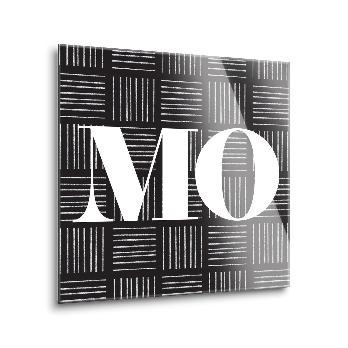 Black And White Abbreviated On Black Missouri | Hi-Def Glass Art | Eaches | Min 2