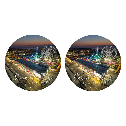 Neon Boardwalk Car Coaster | Absorbent Car Coasters | Set of 2 | Min 4
