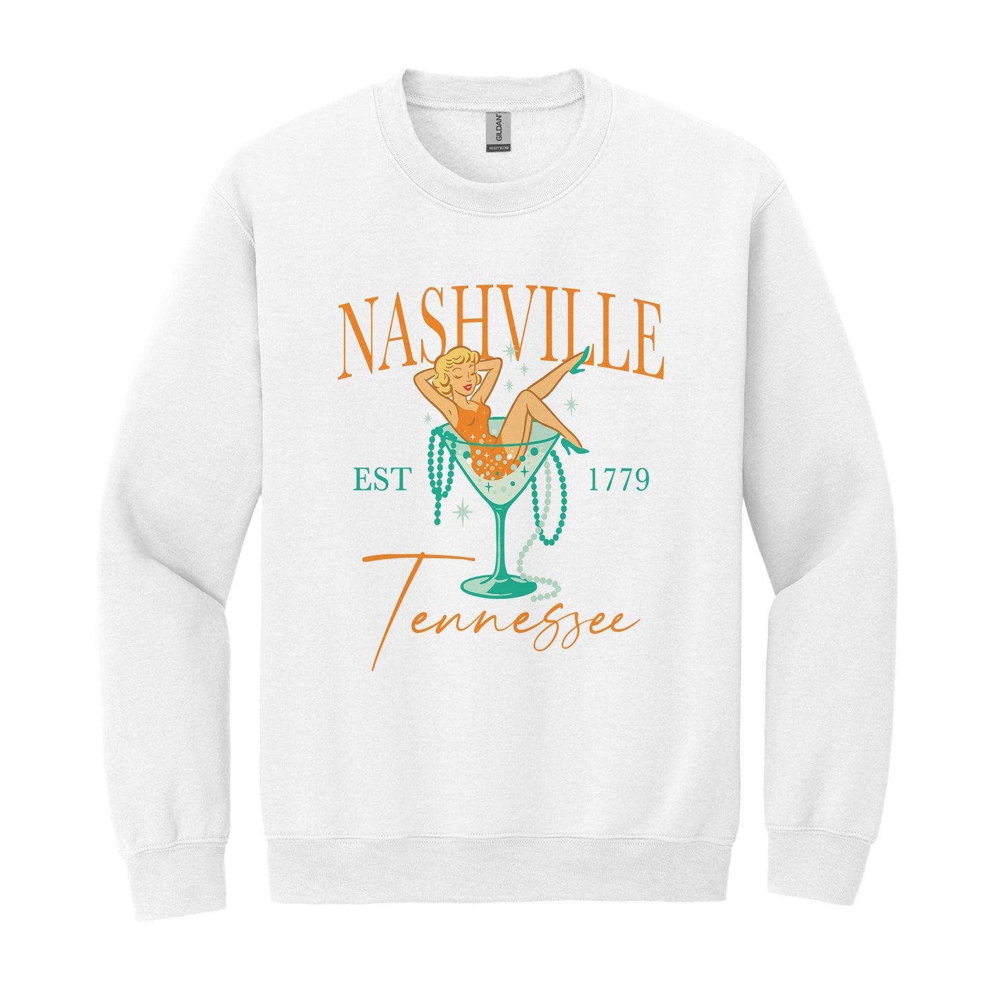 Gildan Sweatshirt White-Love+Local Showgirl