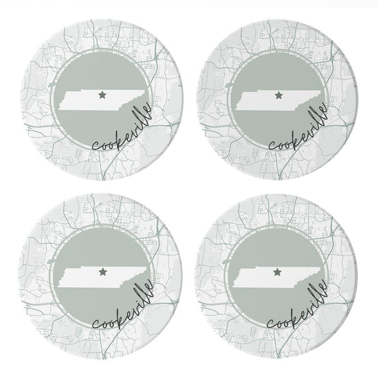 Vintage Groove Half Circle Cookeville Tennessee | Absorbent Coasters | Set of 4 | Min 2