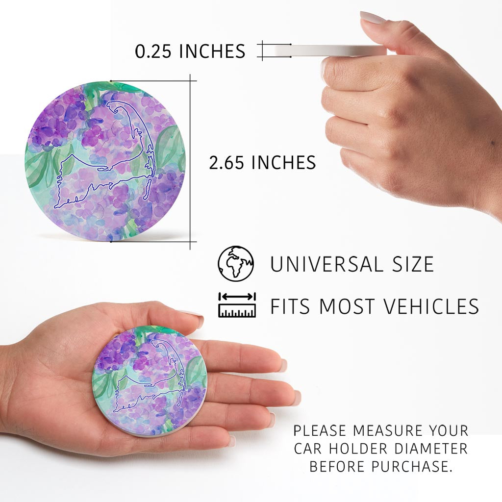 Watercolor Hydrangea| Absorbent Car Coasters | Set of 2 | Min 4