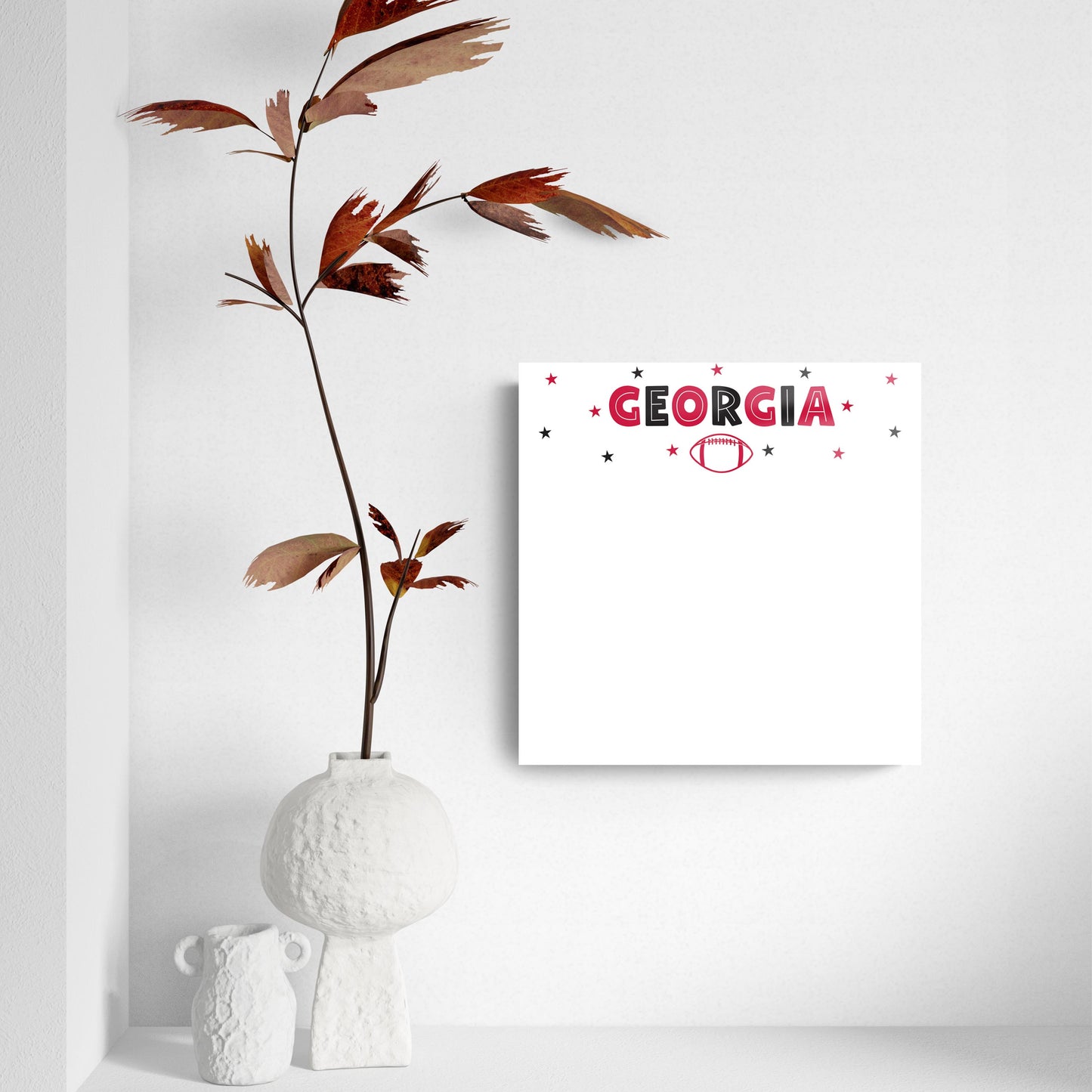 Clairmont & Co Game Day Stars Georgia Note Board