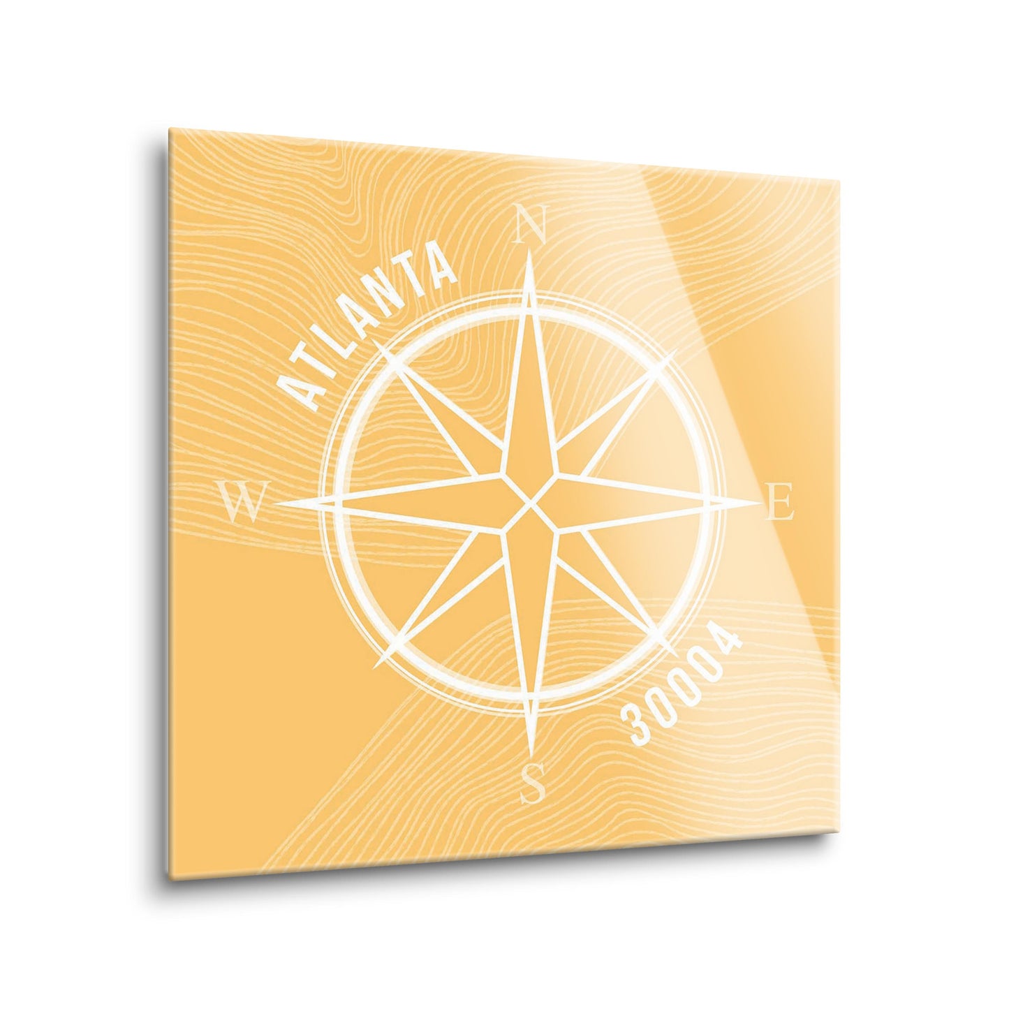 Boho Color Compass Zip On Yellow Georgia Atlanta | Hi-Def Glass Art | Eaches | Min 2