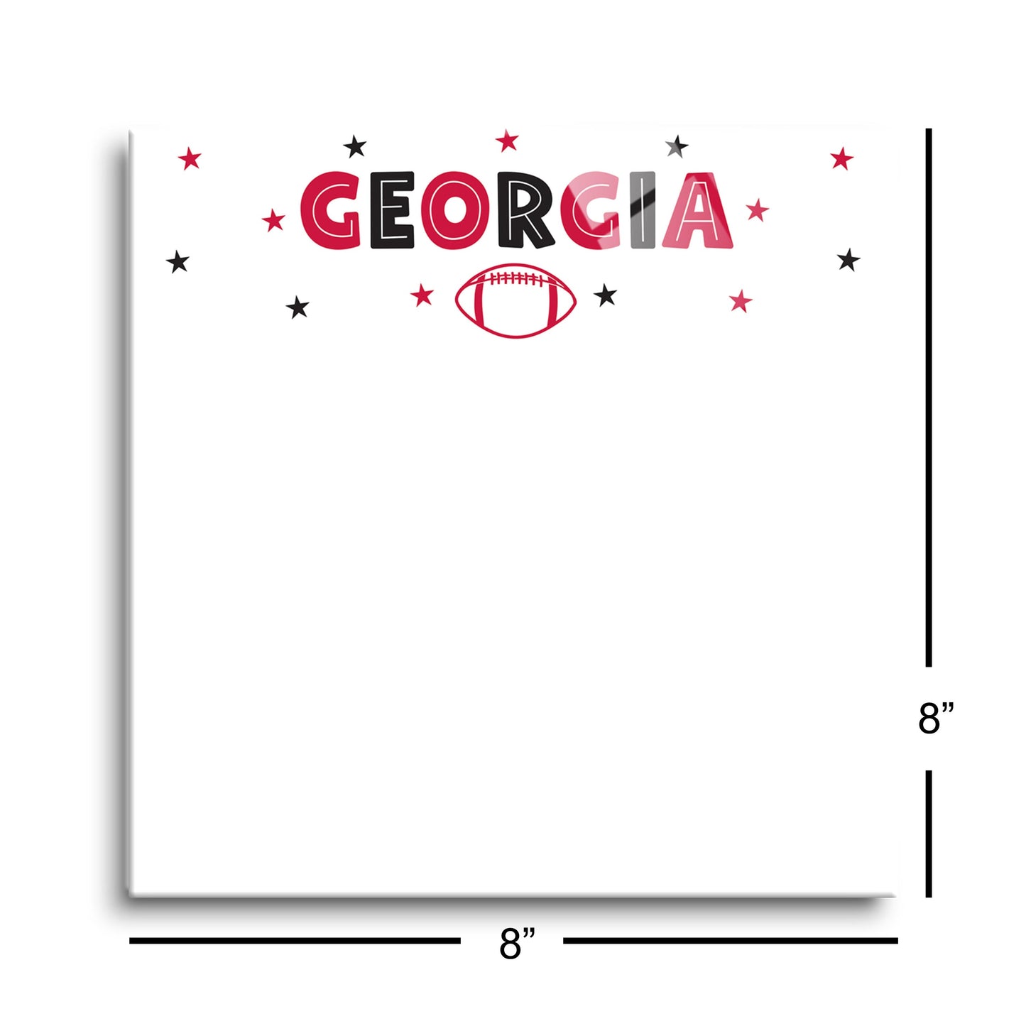 Clairmont & Co Game Day Stars Georgia Note Board
