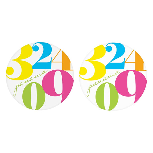 Bright Modern Color Block City Zip Florida Panama | Absorbent Car Coasters | Set of 2 | Min 4