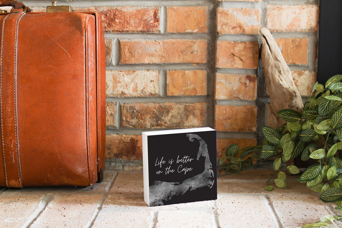 Minimalistic B&W Cape Cod Life Is Better| Wood Block | Eaches | Min 4