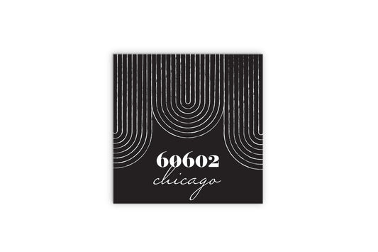 Black And White City Zip On Black Illinois Chicago | Wood Sign | Eaches | Min 2