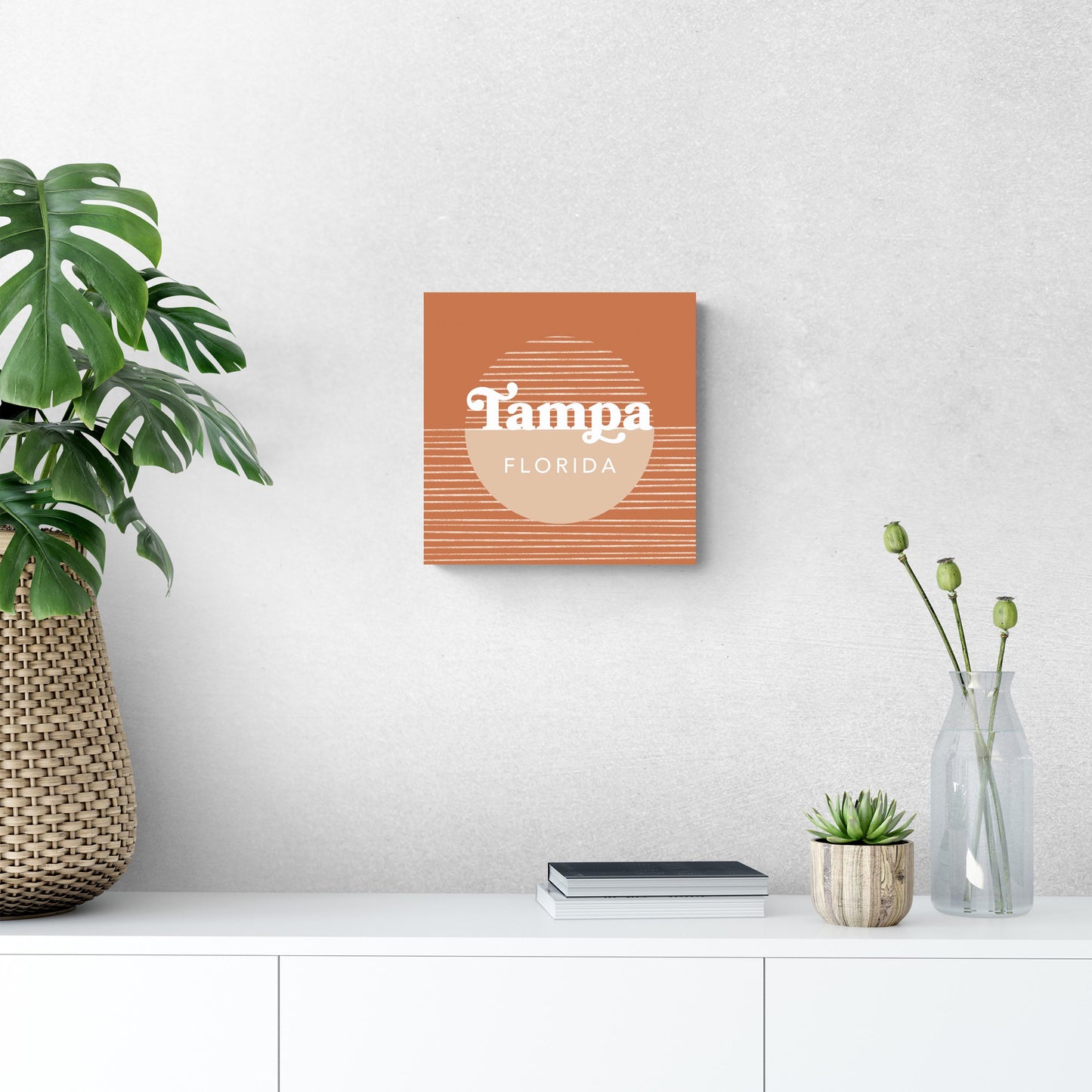 Vintage Groove Half Circle Lines Florida Tampa | Wood Sign | Eaches | Min 2