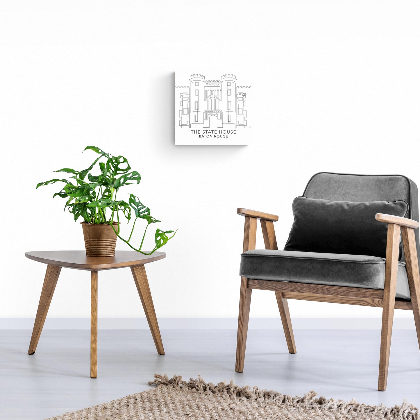 Minimalistic Baton Rouge State House | Hi-Def Glass Art | Eaches | Min 1