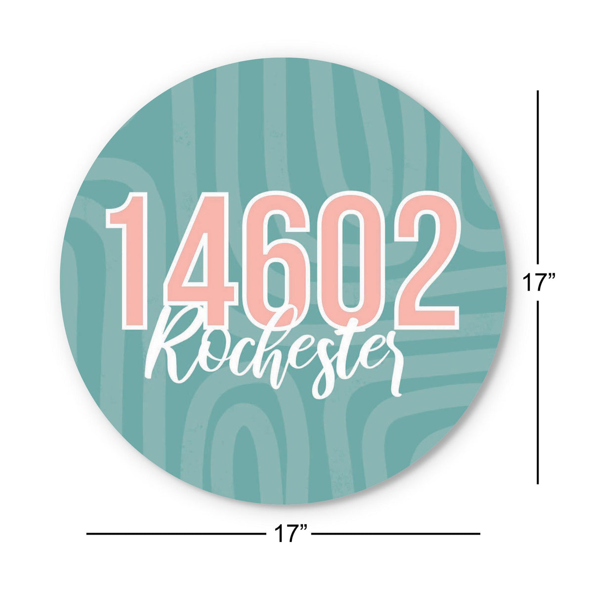 Boho Color City Zip On Blue New York Rochester | Wood Sign | Eaches | Min 1