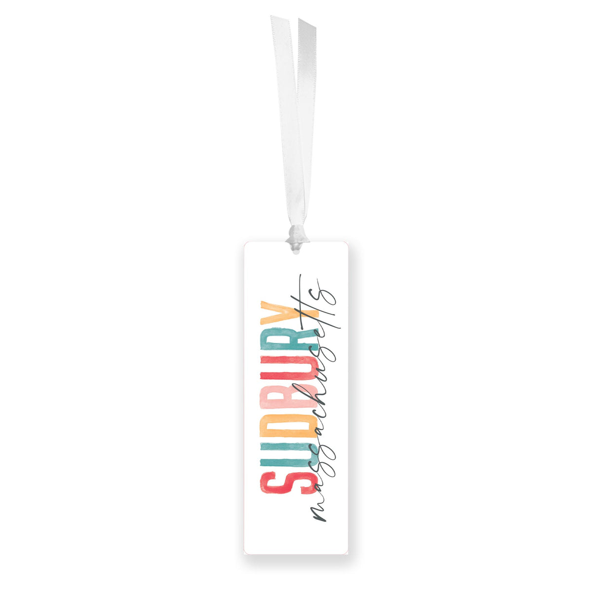 Acrylic Bookmark-Watercolor City Sudbury Massachusetts -0
