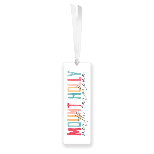 Acrylic Bookmark-Watercolor City Mount Holly North Carolina -0