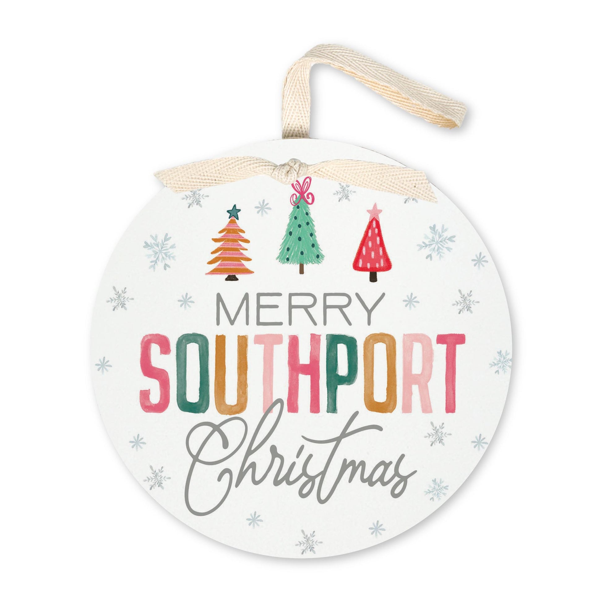6" Round Ornament-Whimsy Wonderland Bright Southport North Carolina -0