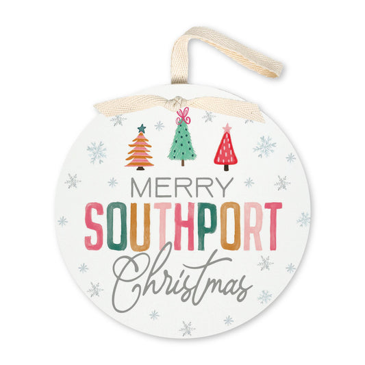 6" Round Ornament-Whimsy Wonderland Bright Southport North Carolina -0