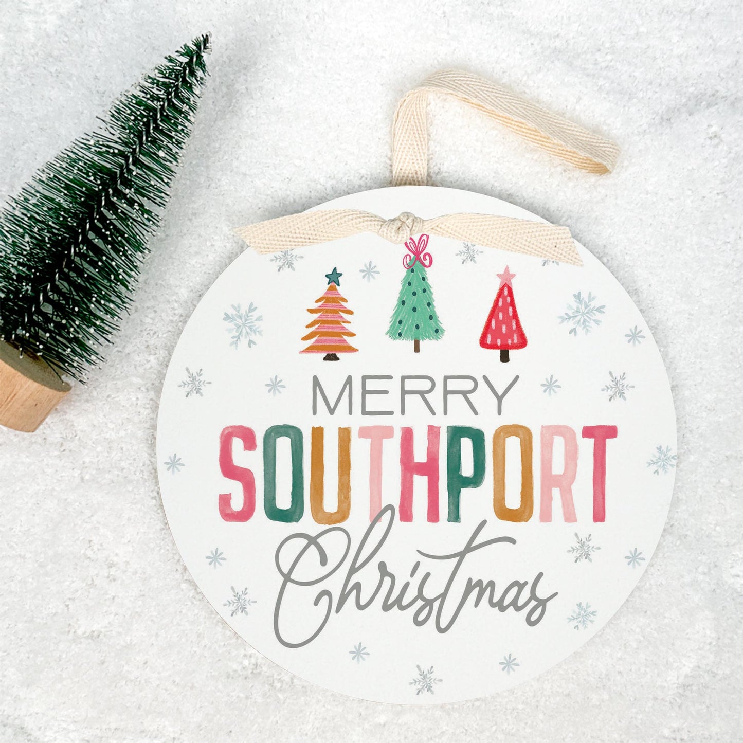 6" Round Ornament-Whimsy Wonderland Bright Southport North Carolina -1