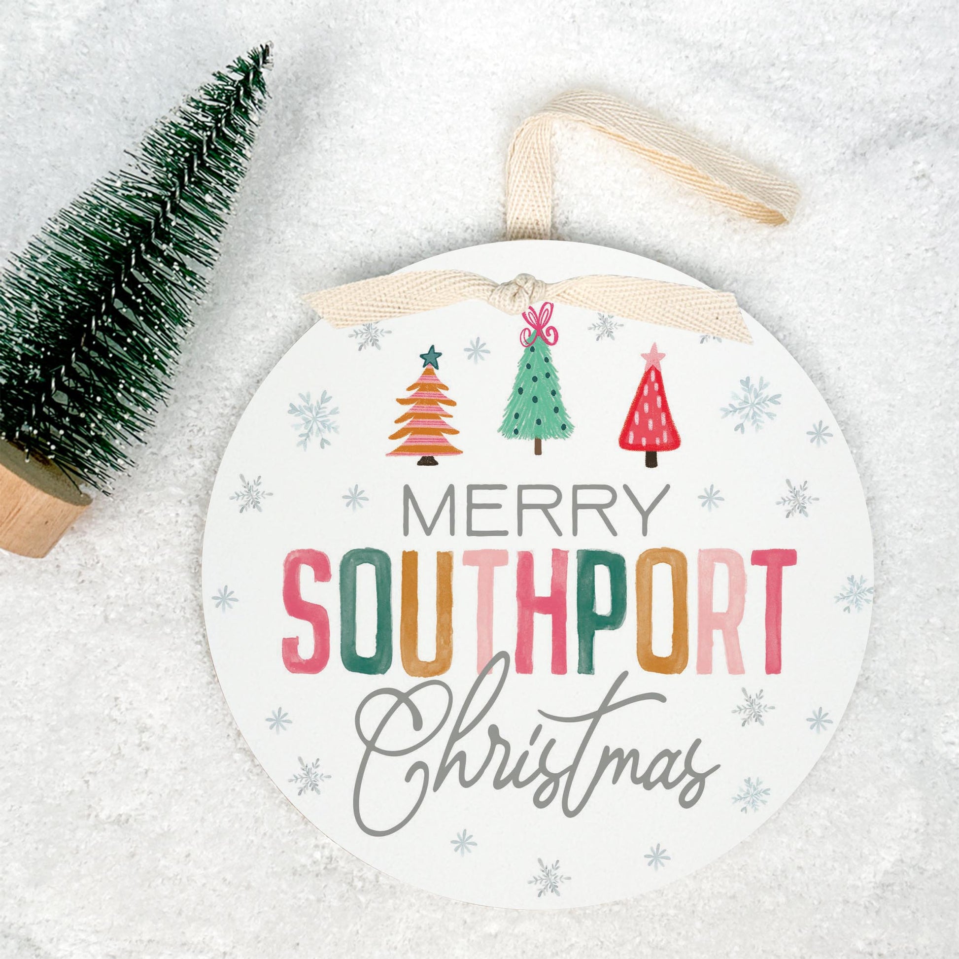 6" Round Ornament-Whimsy Wonderland Bright Southport North Carolina -1