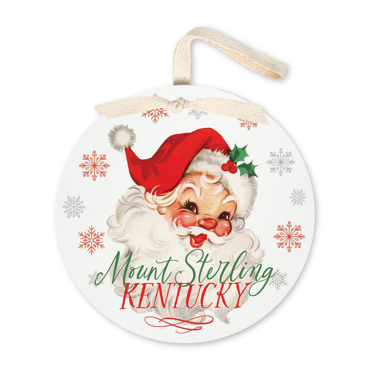 6" Round Ornament-Classic Santa Mount Sterling Kentucky -0