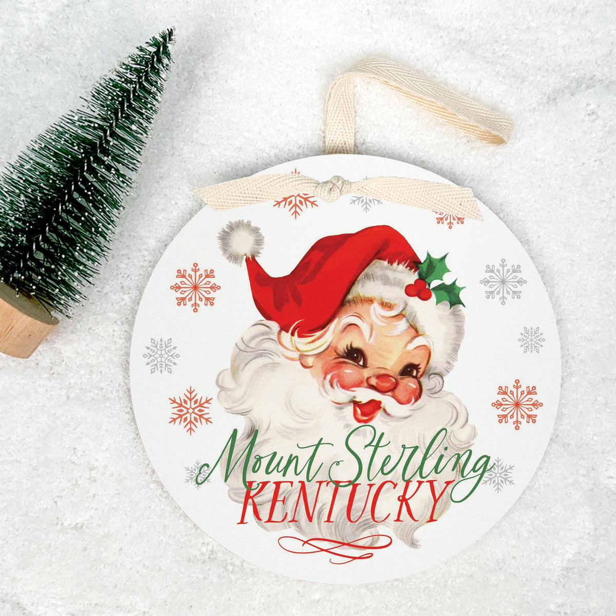 6" Round Ornament-Classic Santa Mount Sterling Kentucky -1