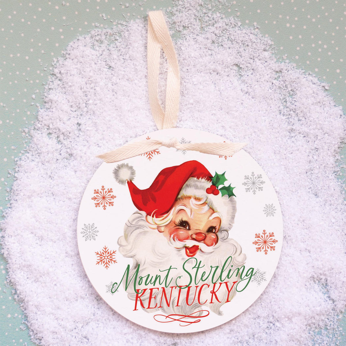 6" Round Ornament-Classic Santa Mount Sterling Kentucky -2