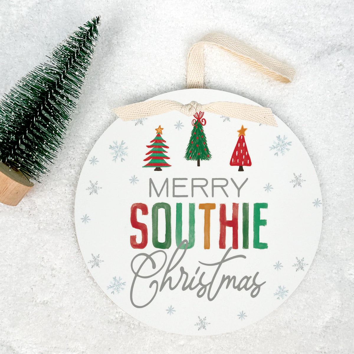 6" Round Ornament-Whimsy Wonderland Southie Christmas -1
