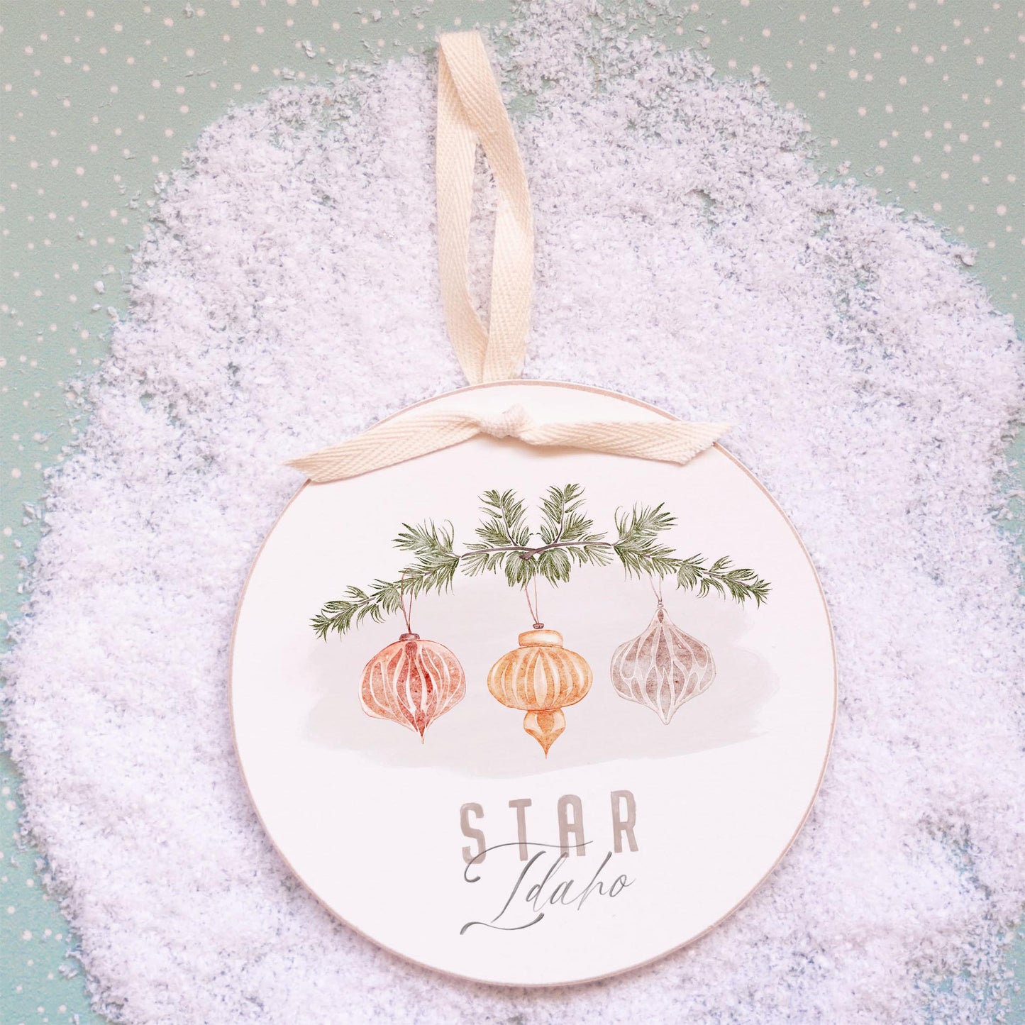 6" Round Ornament-Ornaments Star Idaho -2