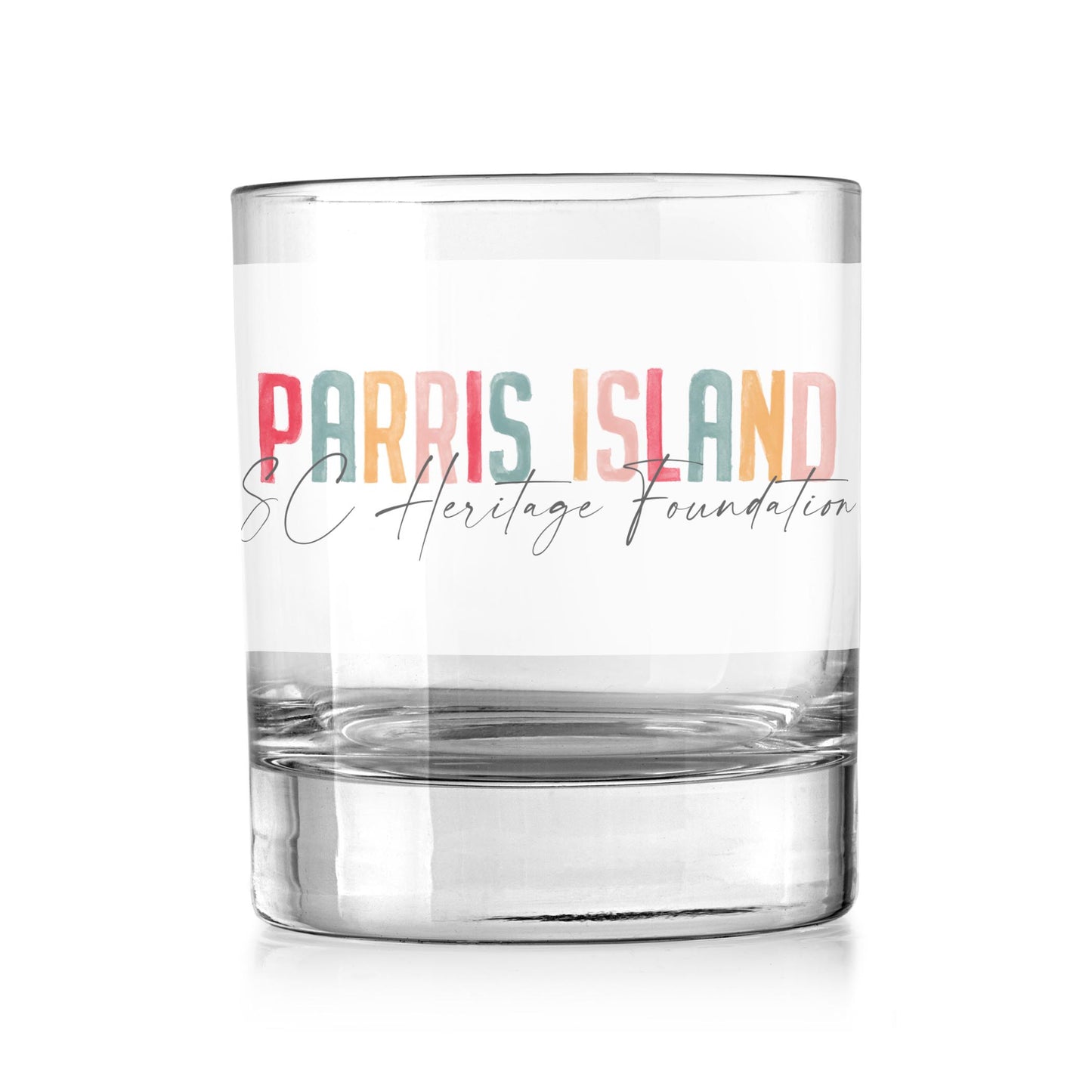 11oz Bourbon Glass-Watercolor City Parris Island SC Heritage Foundation -0