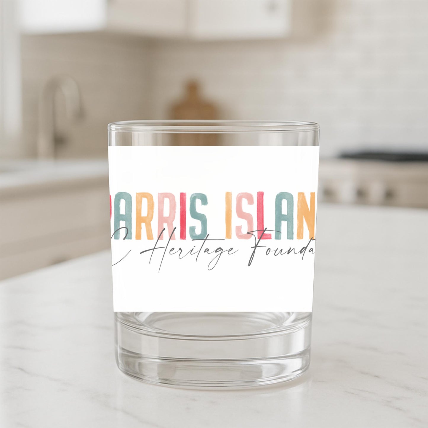 11oz Bourbon Glass-Watercolor City Parris Island SC Heritage Foundation -1
