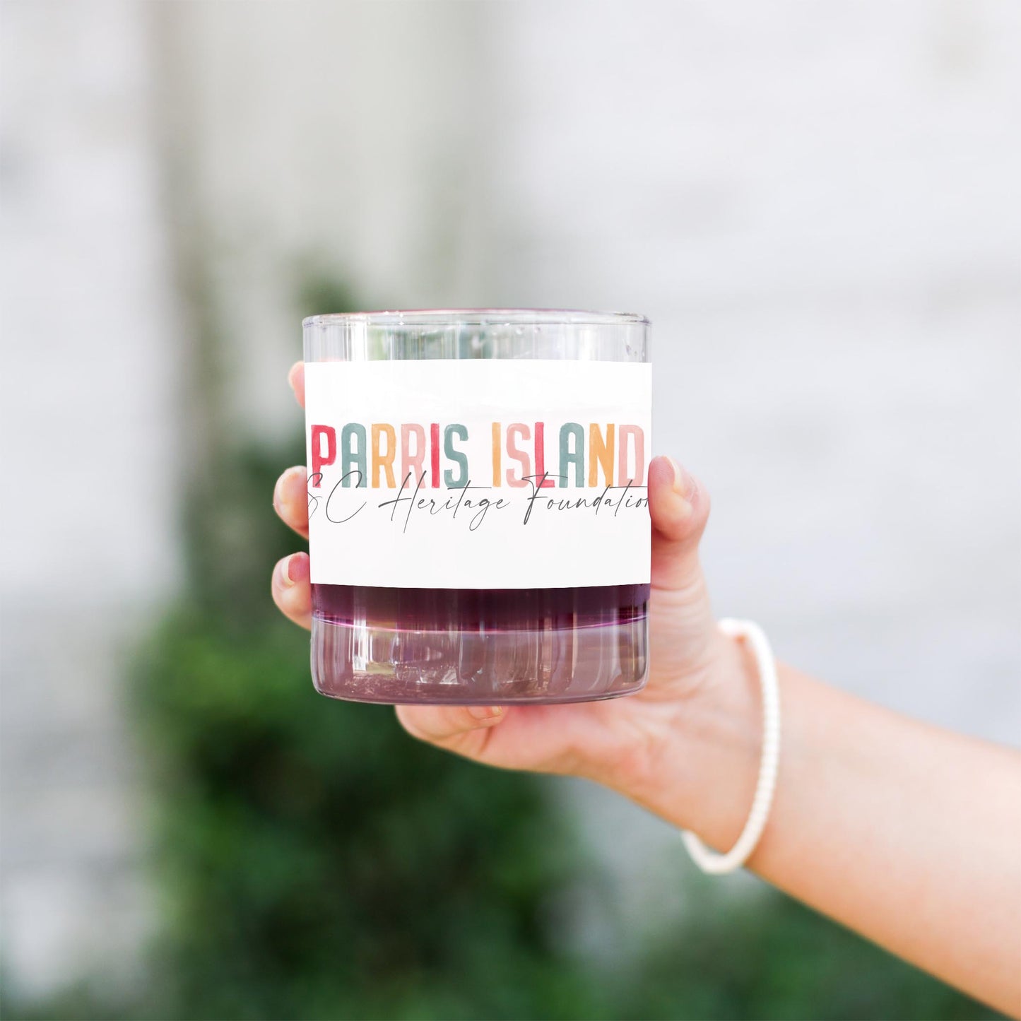 11oz Bourbon Glass-Watercolor City Parris Island SC Heritage Foundation -2