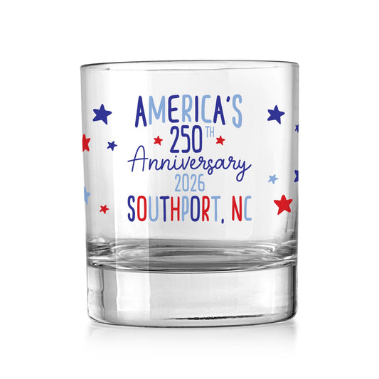 11oz Bourbon Glass-4th of July Southport North Carolina -0