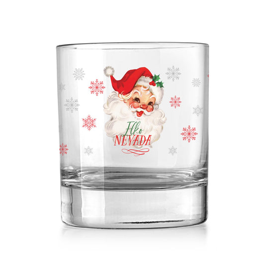 11oz Bourbon Glass-Classic Santa Elko Nevada -0