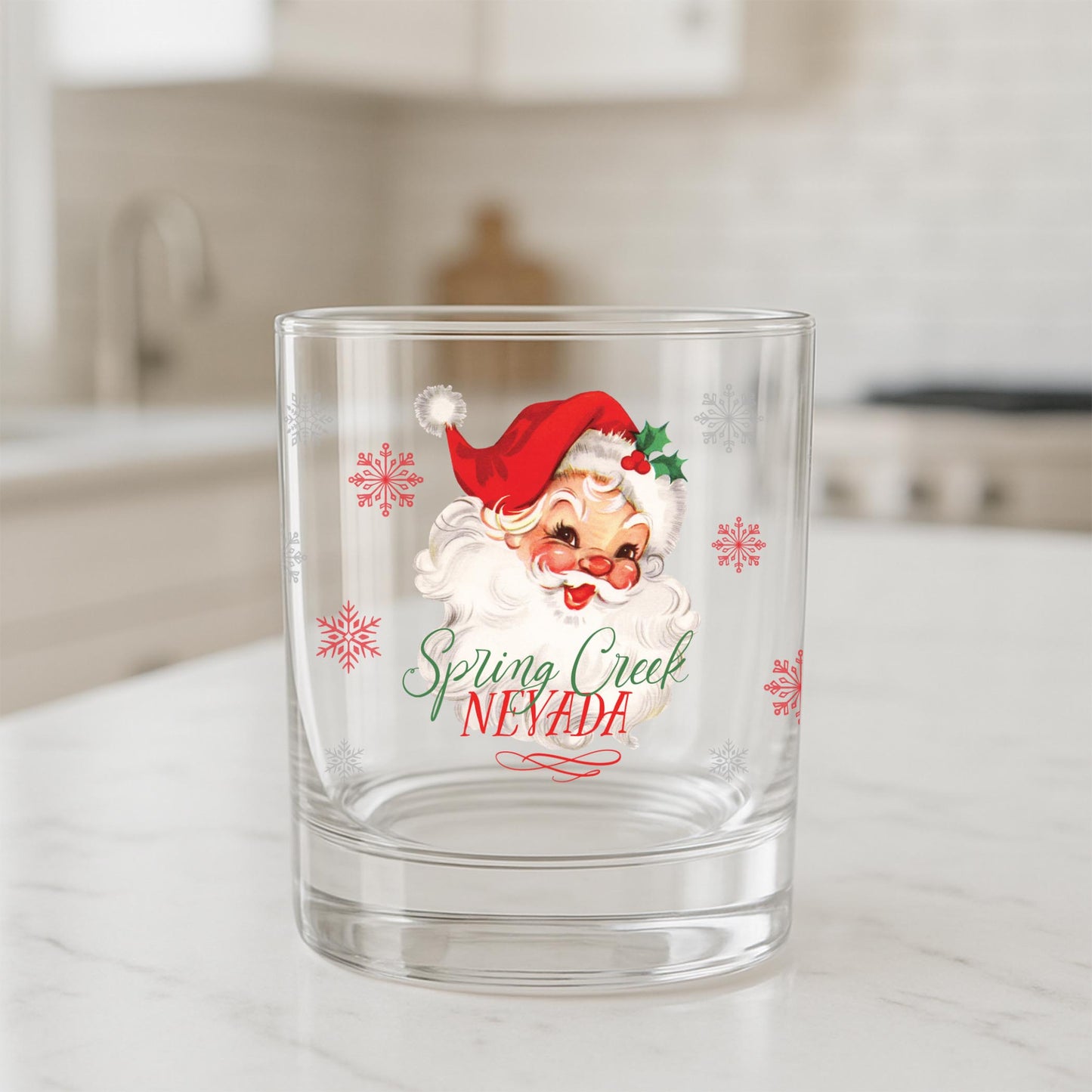 11oz Bourbon Glass-Classic Santa Spring Creek Nevada -1