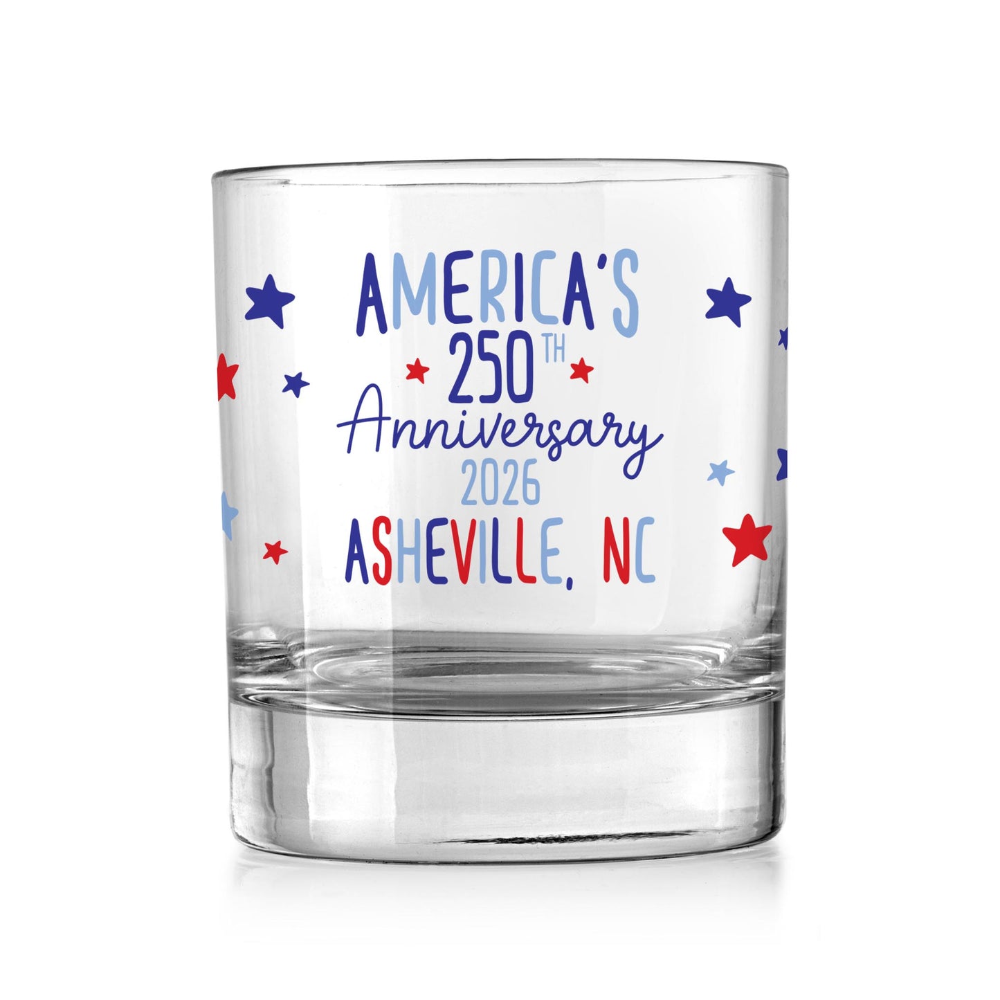 11oz Bourbon Glass-Love+Local 4th of July 250th Anniversary -0