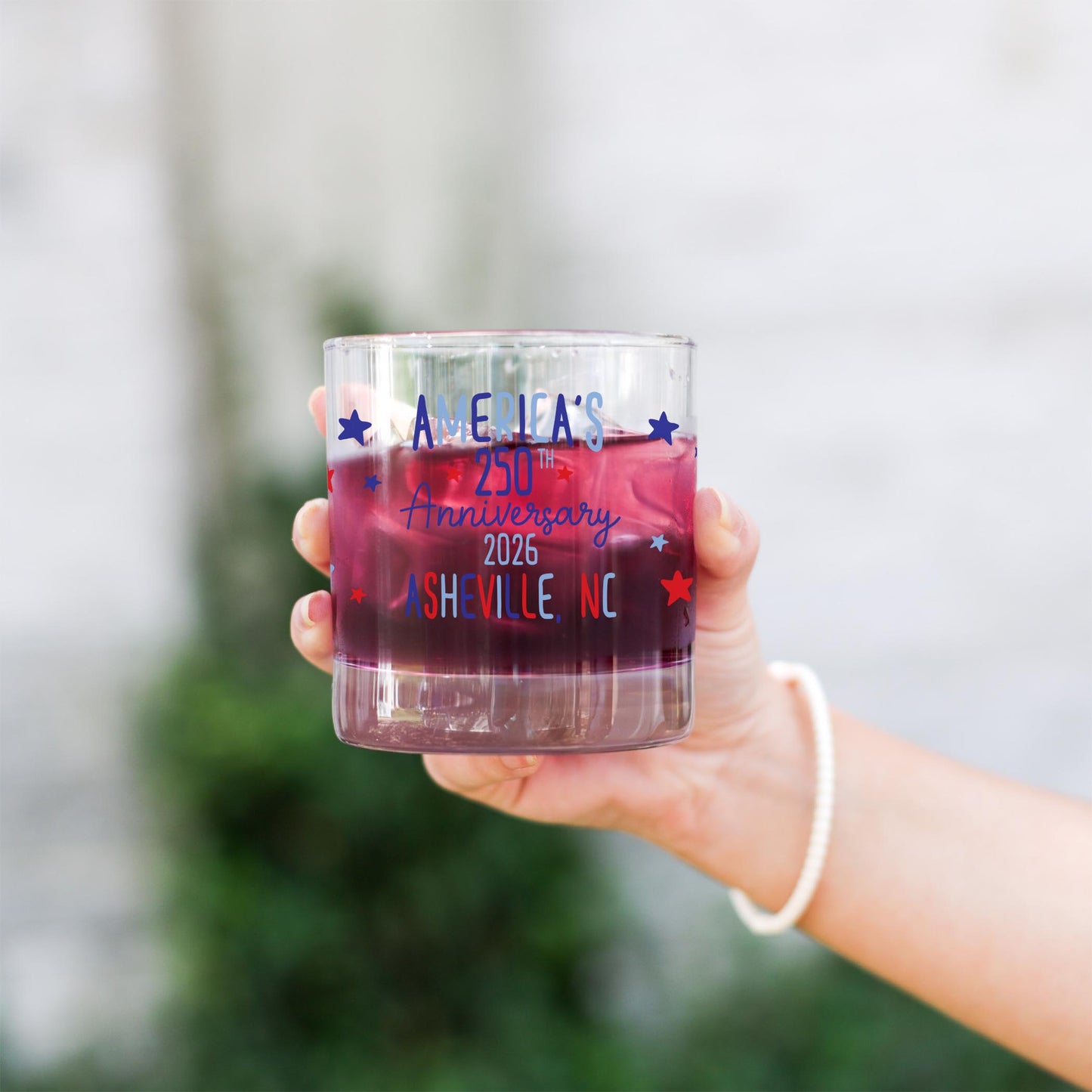11oz Bourbon Glass-Love+Local 4th of July 250th Anniversary -2