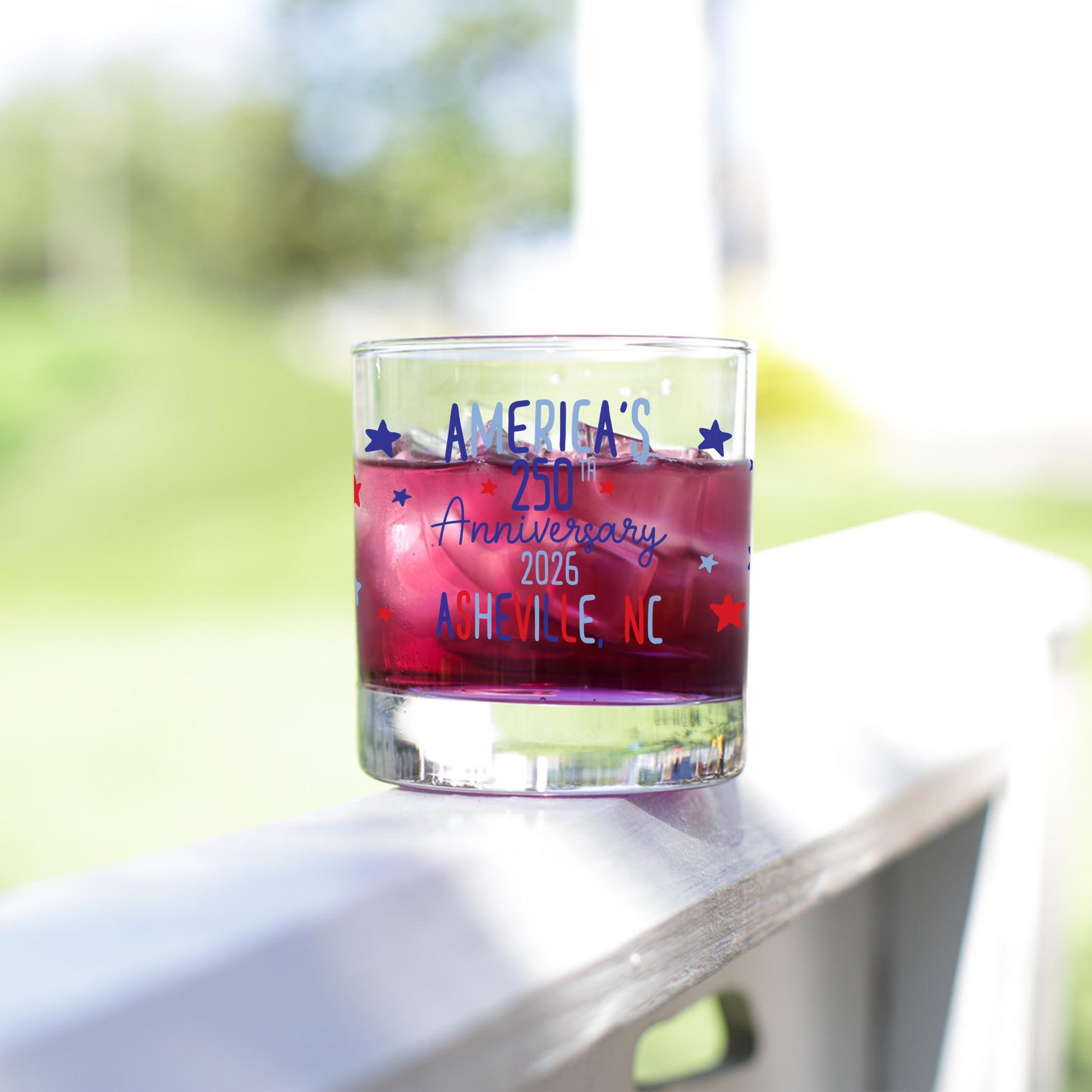11oz Bourbon Glass-Love+Local 4th of July 250th Anniversary -3