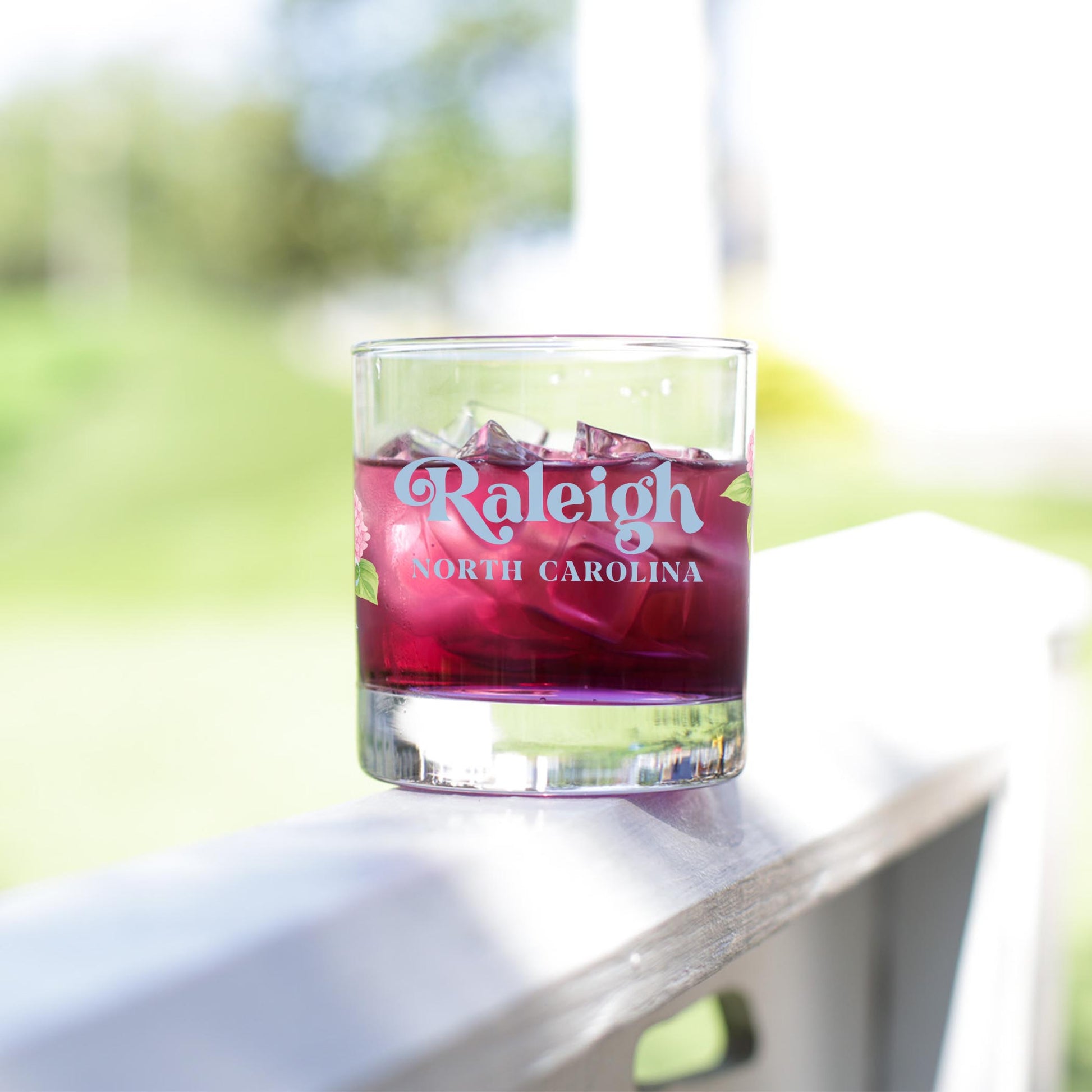 11oz Bourbon Glass-Love+Local Hydrangea Cottage -3