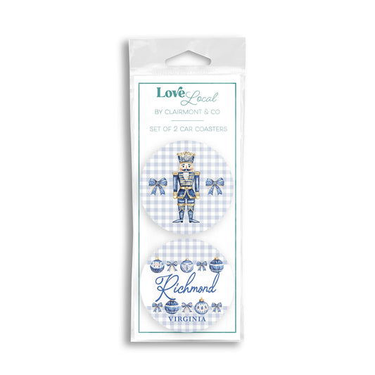 Car Coaster 2-Pack Love Local-Love+Local Blue Noel - A Grand Millennial Christmas -0