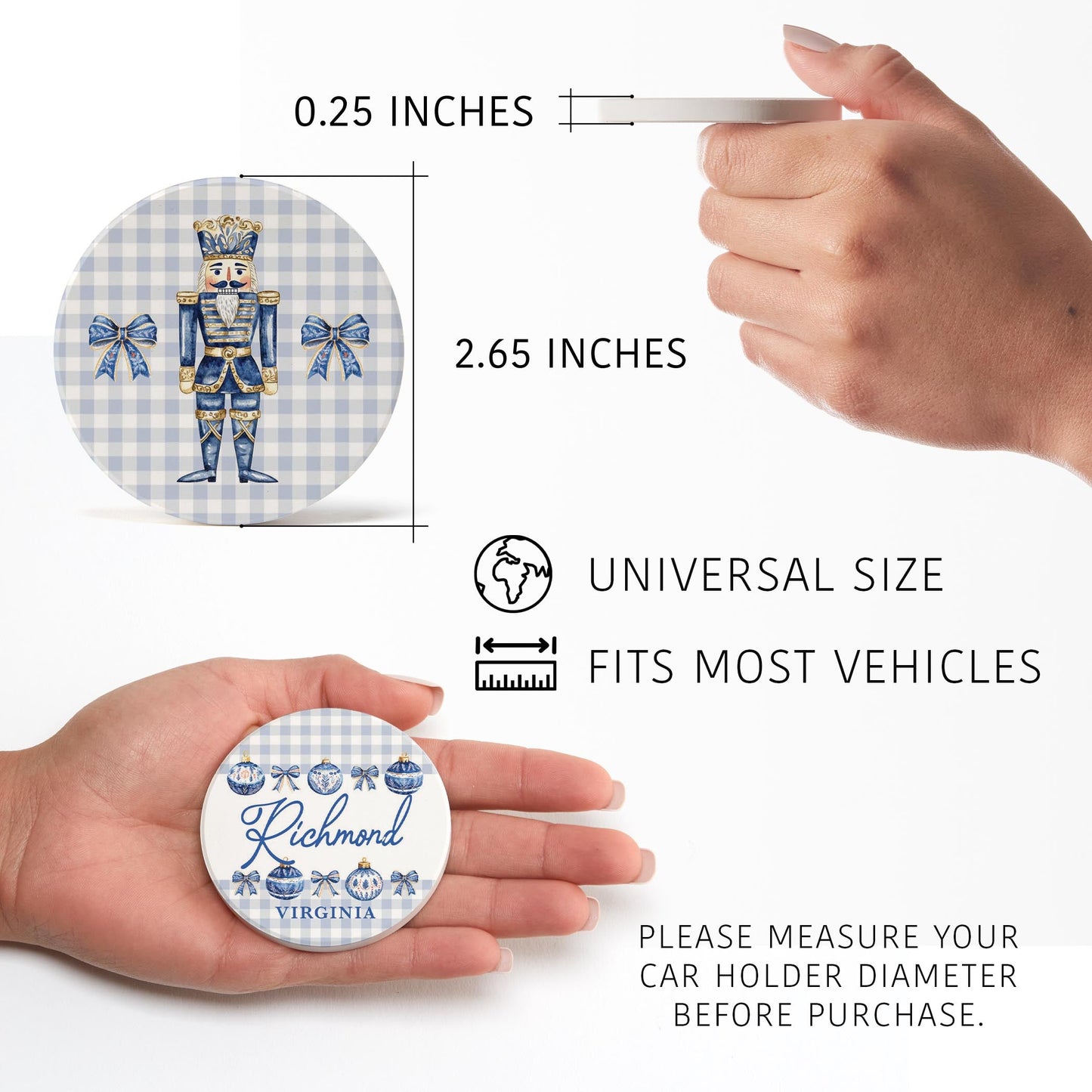 Car Coaster 2-Pack Love Local-Love+Local Blue Noel - A Grand Millennial Christmas