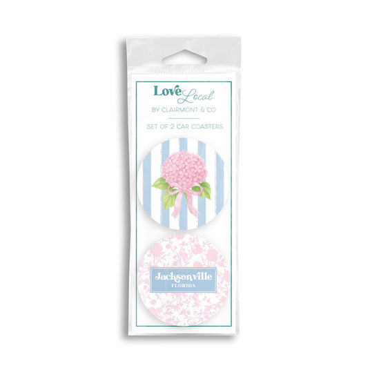 Car Coaster 2-Pack Love Local-Love+Local Hydrangea Cottage -0